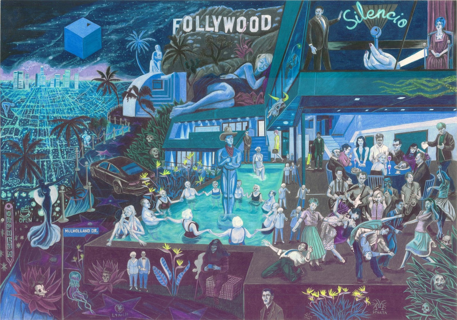 1600x1120 Viajar Leyendo Express Mejor - Mulholland Drive Painting