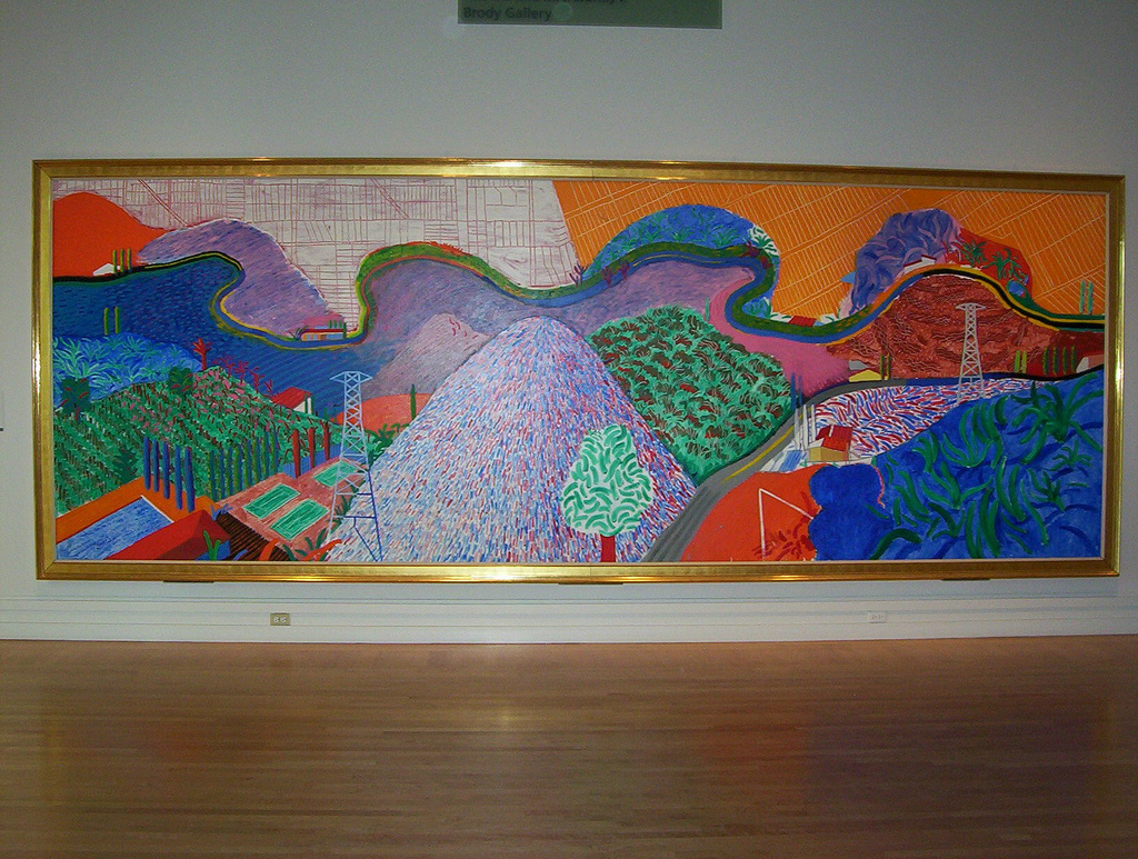 1024x773 David Hockney - Mulholland Drive Painting