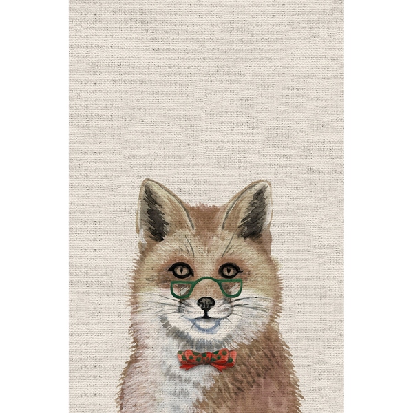 600x600 I Am A Smart Fox' Painting Print On Wrapped Canvas - Multi Color Fox Painting