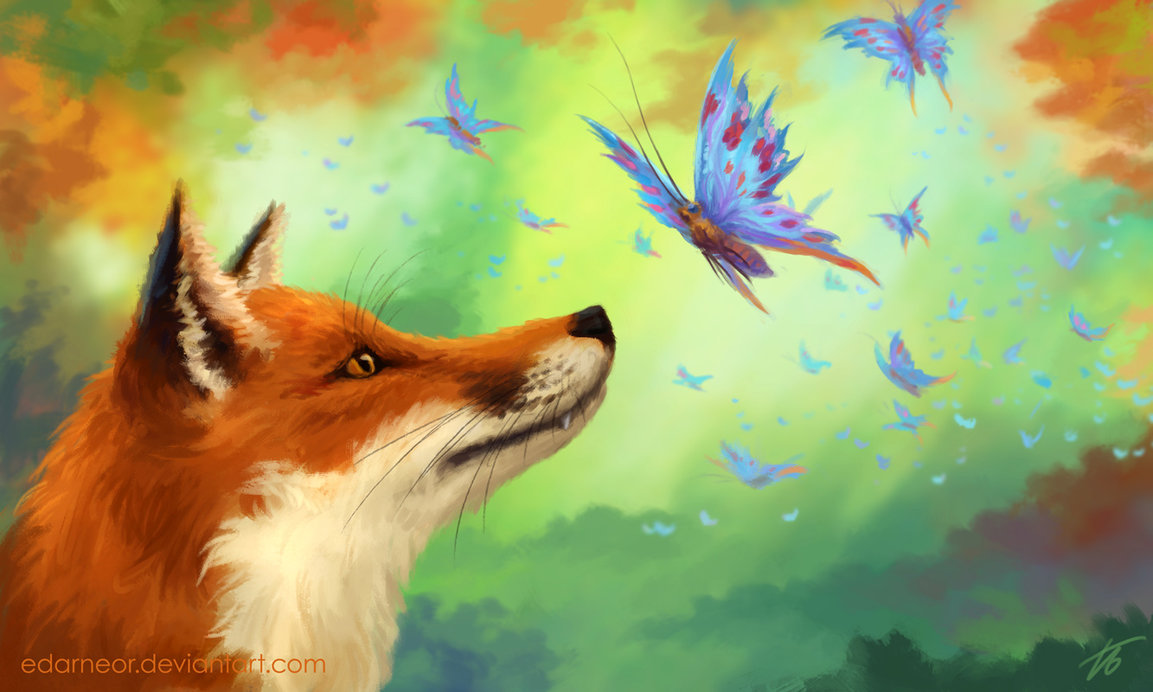 Multi Color Fox Painting at PaintingValley.com | Explore collection of ...