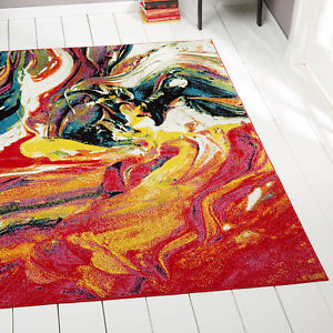300x300 Modern Contemporary Paint Smudge Area Rug Multicolor Abstract - Multicolor Abstract Painting