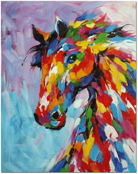 474x597 Colorido Caballo - Multicolor Painting