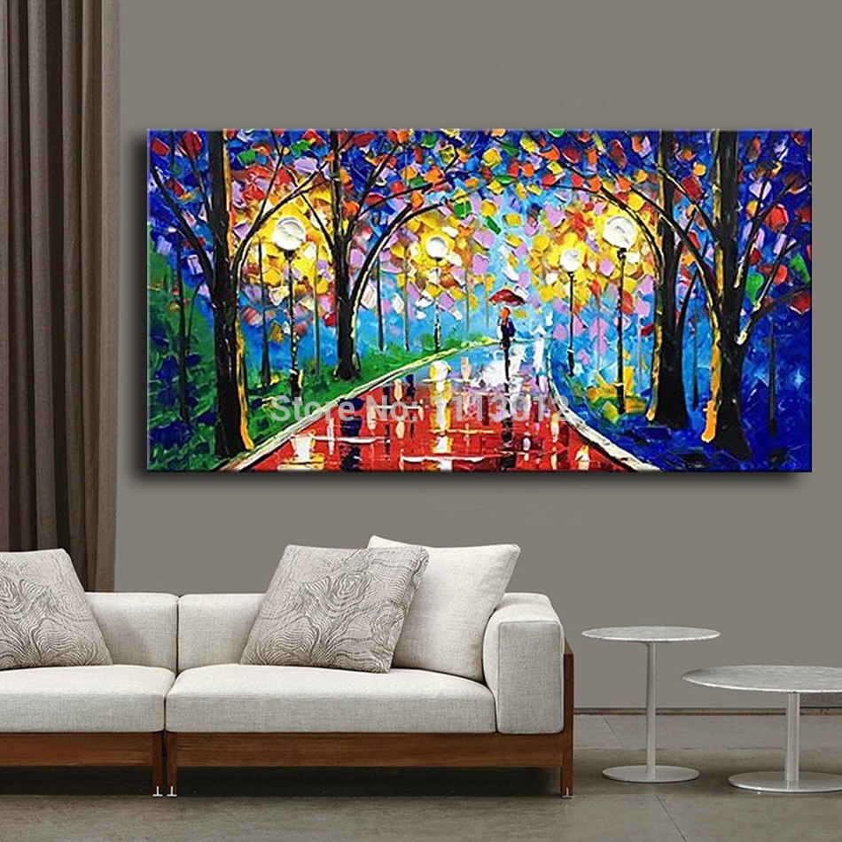 950x950 Palette Knife Large Multicolor Abstract Oil Painting On Canvas - Multicolor Painting