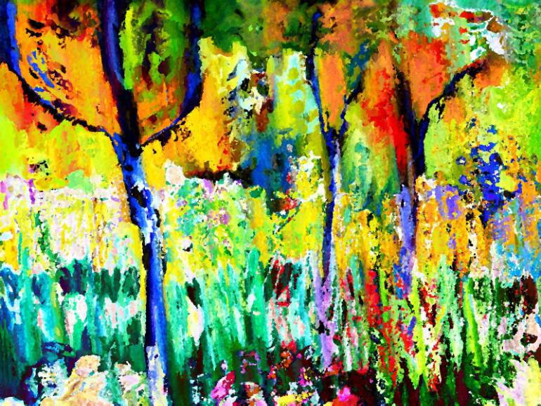 770x578 Saatchi Art Multicolor Tree Painting By Silvia Kleyff - Multicolor Painting