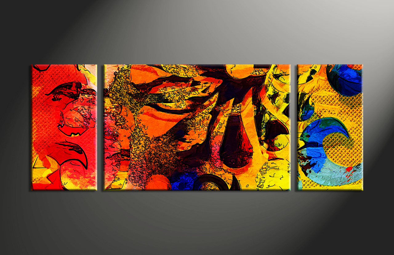 1280x830 3 Piece Multicolor Abstract Canvas Photography - Multicolor Painting