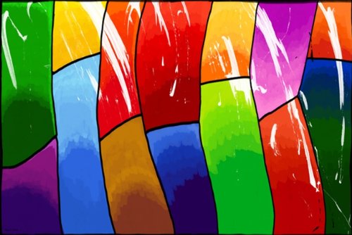 500x334 Abstract Artwork Multi Color Unframed Art Print Painting Poster - Multicolor Painting