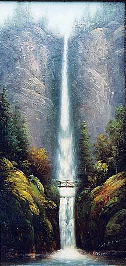 250x528 Multnomah Falls, (Painting), Oil By Eliza R Barchus (1857 1959) - Multnomah Falls Painting