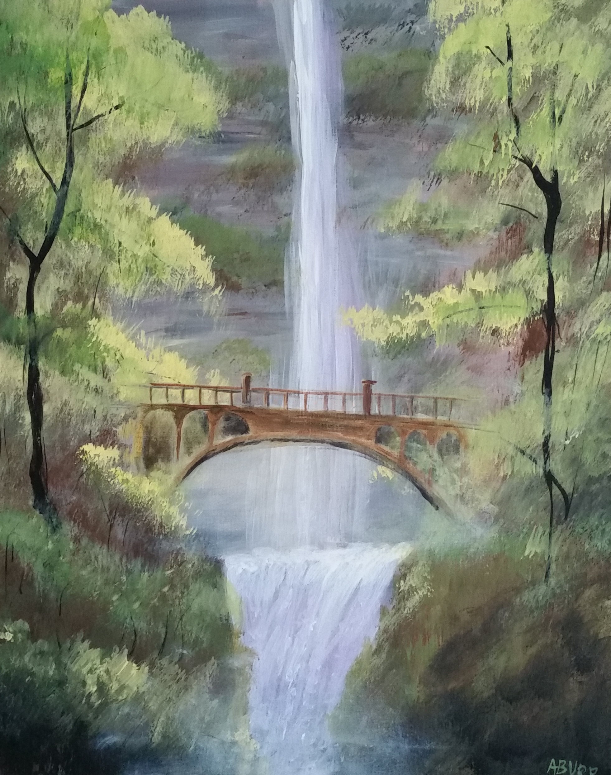 1962x2488 Multnomah Falls Aaron Burr Foundmyself - Multnomah Falls Painting