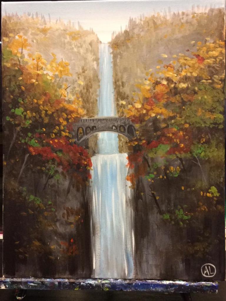 768x1024 The Painted Palaces Multnomah Falls - Multnomah Falls Painting