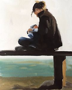 242x300 Mum Feeding Baby Art Print Wall Art From Original Oil Painting By - Mum Painting