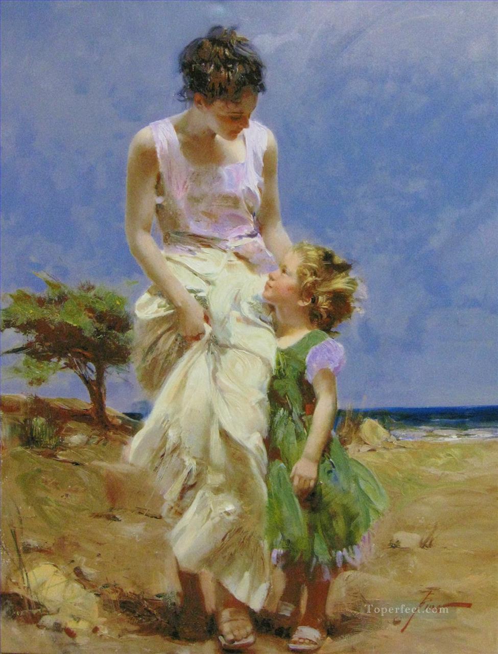 975x1280 Pd Mum And Girl Woman Impressionist Painting In Oil For Sale - Mum Painting