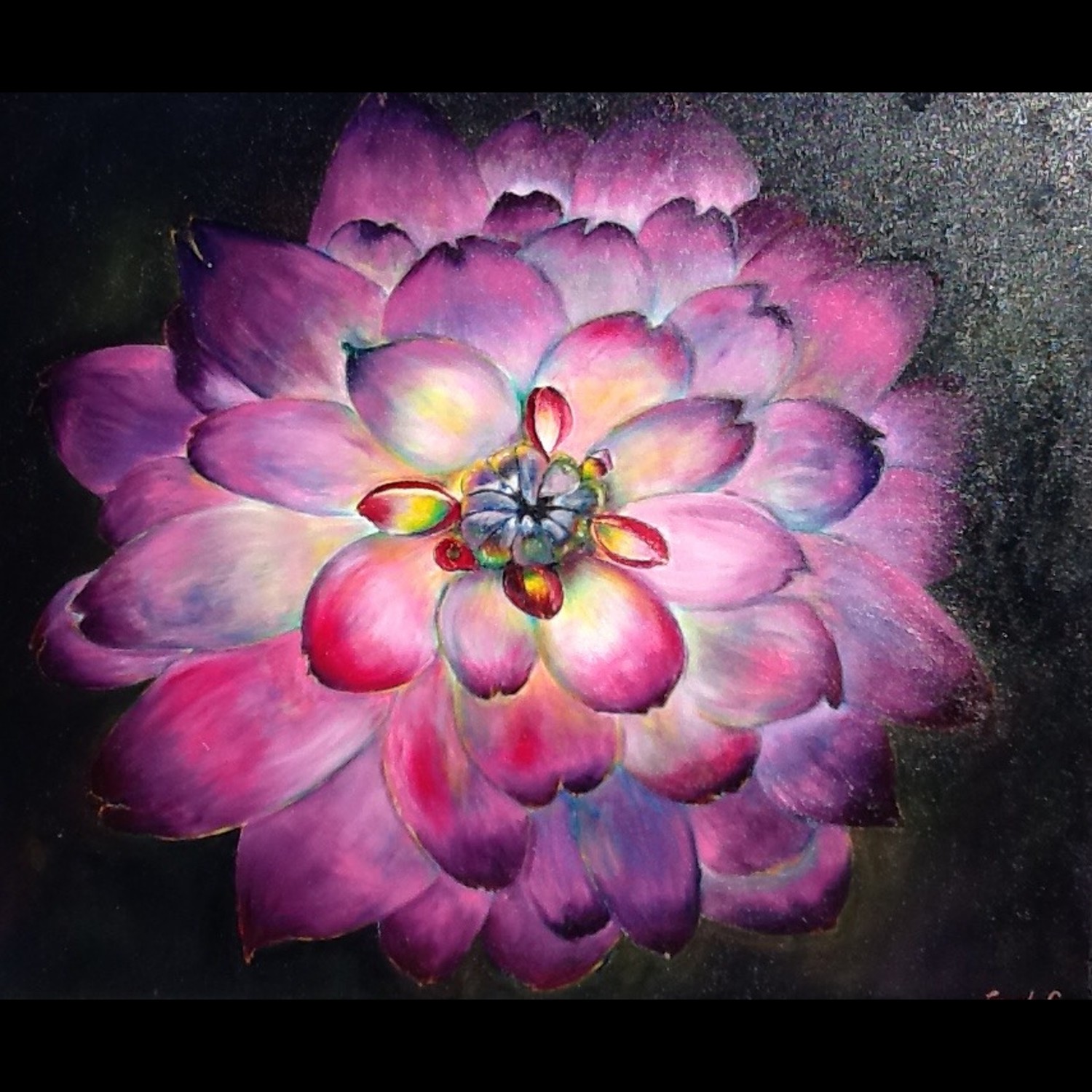 1500x1500 Purple Pink Mum, Oil 24x30 - Mum Painting