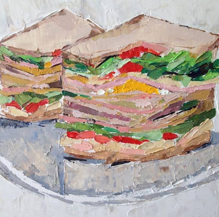 770x763 Saatchi Art Sandwich Mum Painting By Chen Xi - Mum Painting