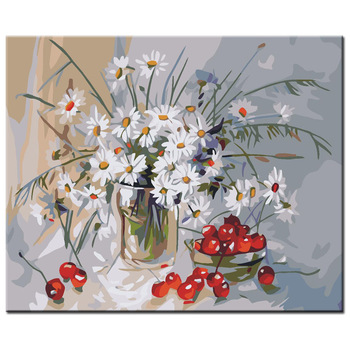 350x350 Simple Home Decor White Mum Flower Picture Wall Art 3d Canvas Oil - Mum Painting