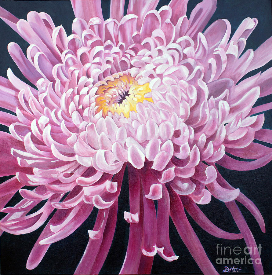 891x900 Spider Mum Painting By Debbie Hart - Mum Painting