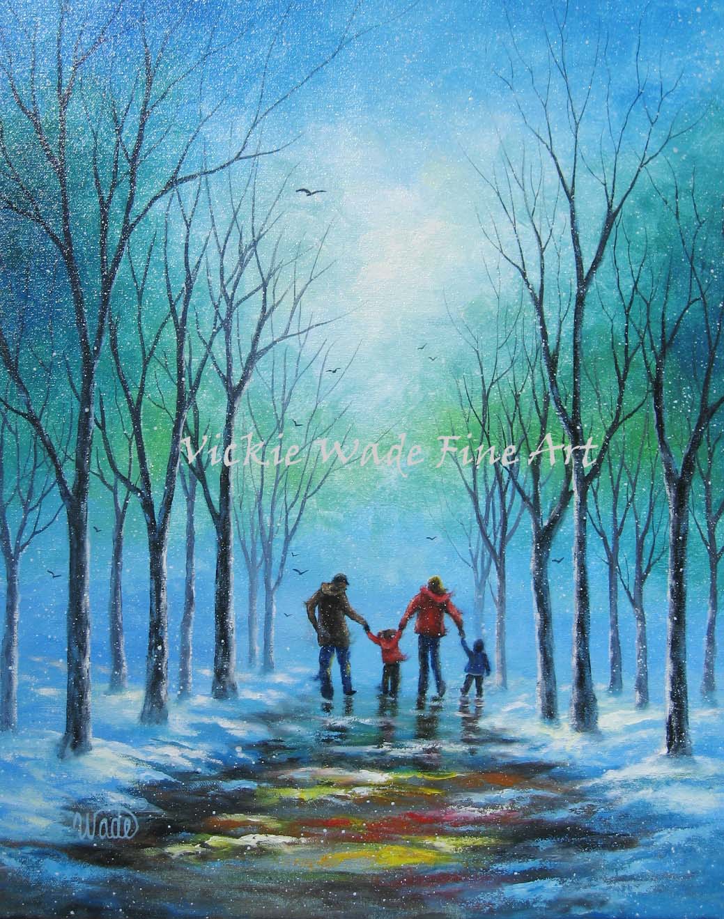 1039x1319 Mom Dad Daughter Son Vickie Wade Fine Art - Mum Painting