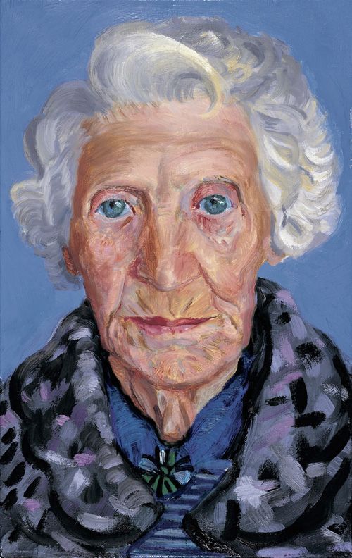 500x792 L.a. Exhibit Spotlights Hockney Portraiture David - Mum Painting