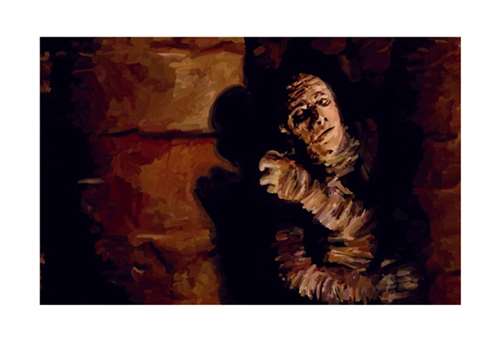 500x342 The Mummy Monster Painting Canvas Movie Art Poster - Mummy Painting