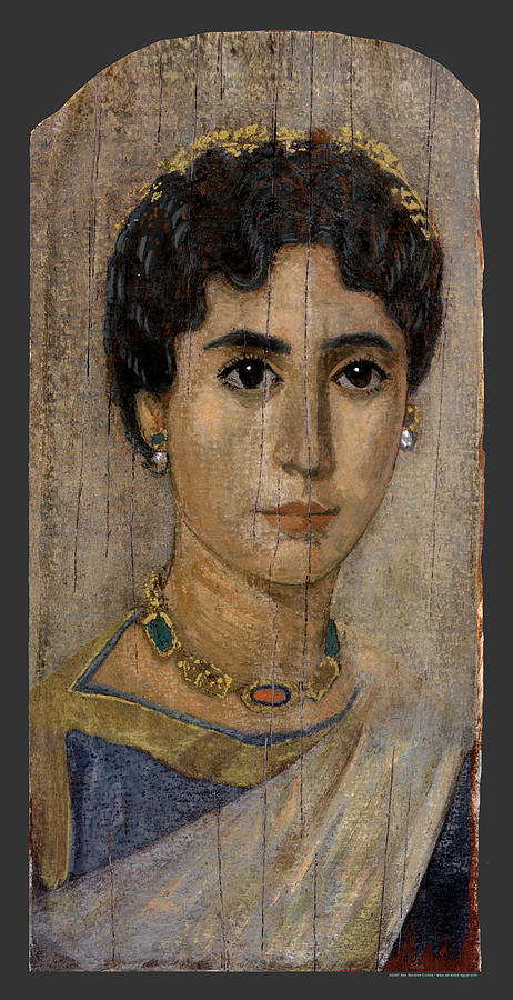 462x900 Egyptian Roman Lady Mummy Portrait Painting By Ben Morales Correa - Mummy Painting