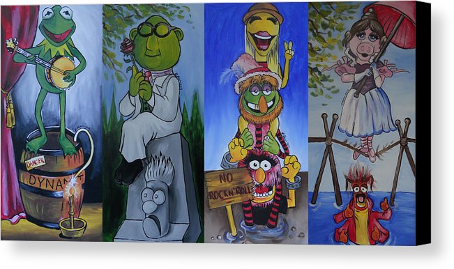651x386 Muppets Haunted Mansion Stretching Room Portraits Canvas Print - Muppets Painting