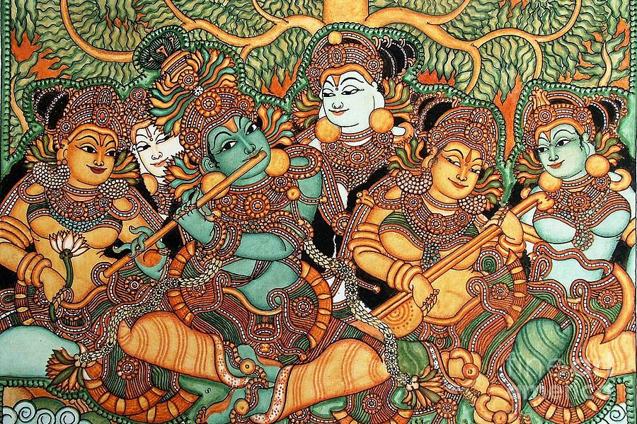 900x599 Kerala Mural Painting Painting By Pg Reproductions - Mural Painting