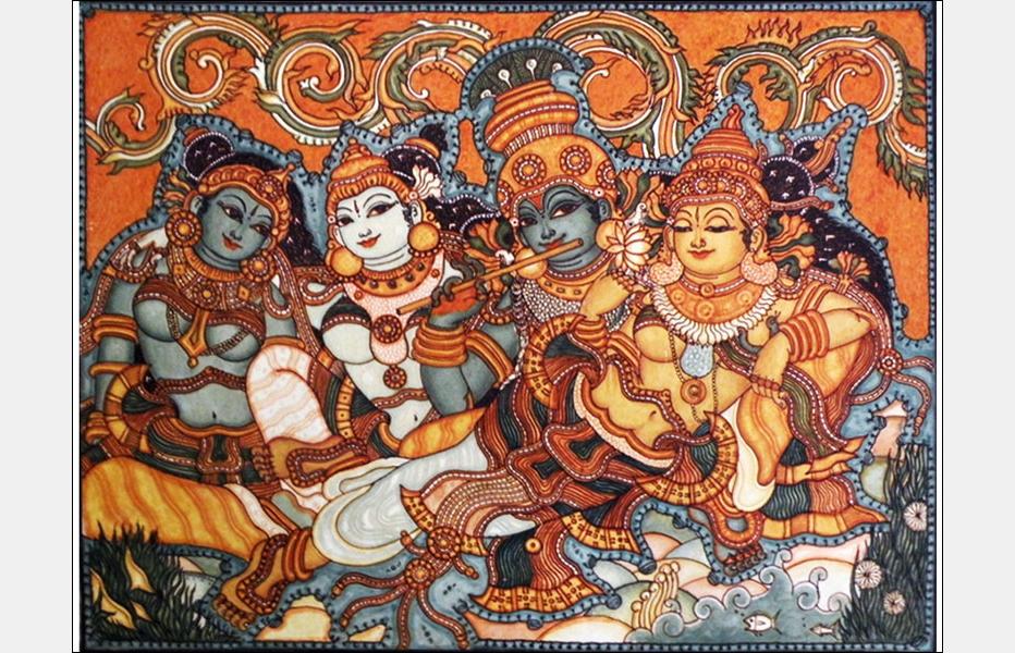 932x600 D'Source Design Gallery On Guruvayur Mural Paintings - Mural Painting Images