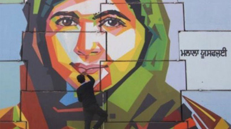 800x450 Malala Honoured With Mural Painting In India - Mural Painting In India