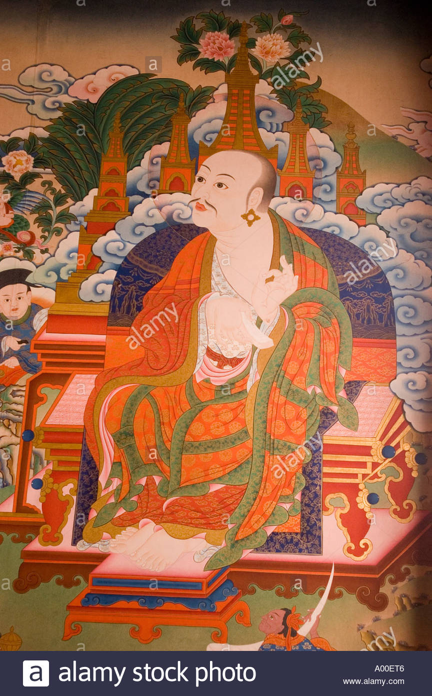 864x1390 Mural Painting Ofdian Buddhist Mahasiddha Kagyu Monastery - Mural Painting In India