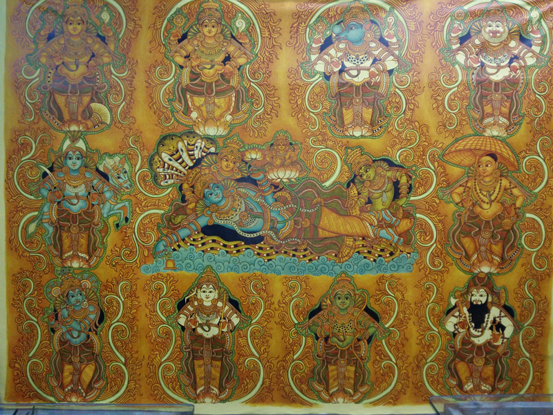 800x600 New Work Dasavatharam Mural Paintings Of Kerala - Mural Painting Pictures