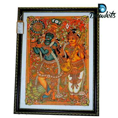500x500 Radha Krishna Mural Painting,mural Painting - Mural Painting Pictures