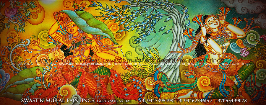 900x356 Swastik Mural Paintings Kerala Mural Paintings - Mural Painting Pictures