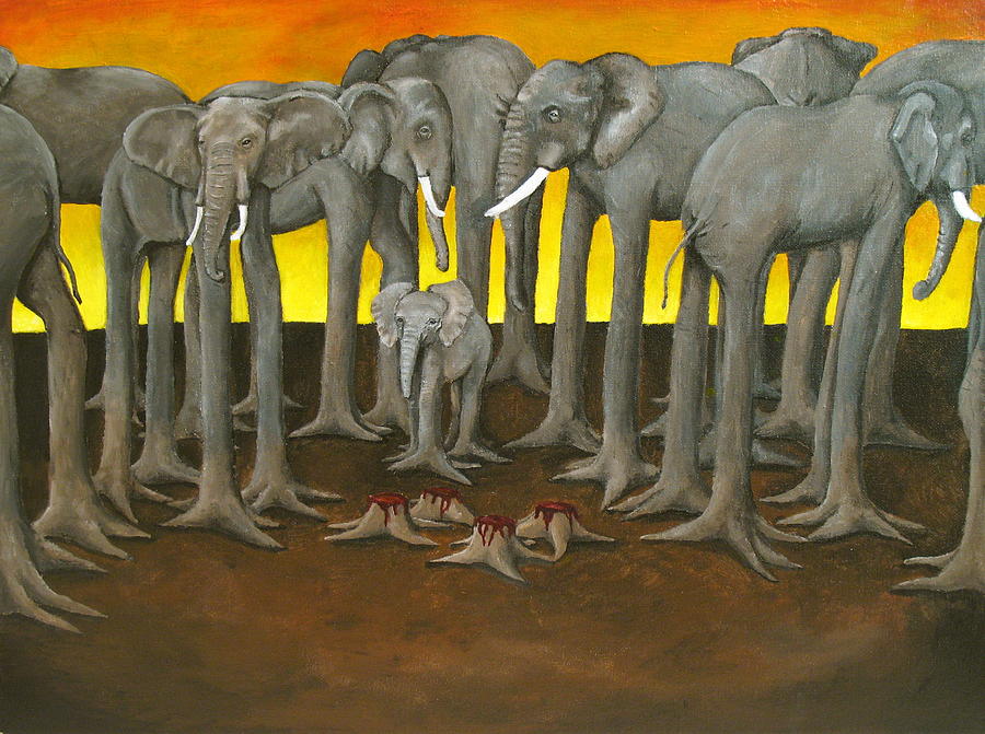 900x671 Murder The Wise Oh Ganesha Painting By David Nixon - Murder Painting