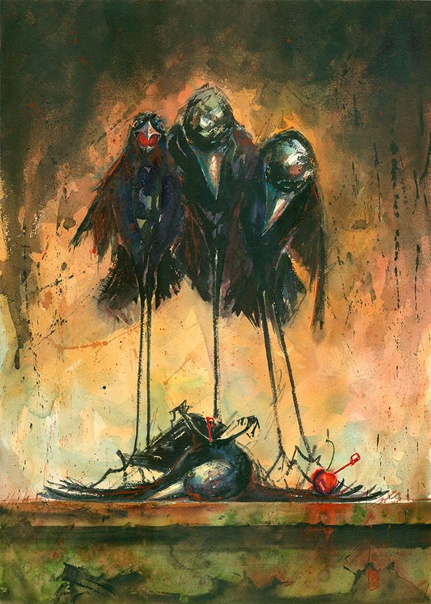 617x864 Murder Of Crows Artist Barton Degraaf - Murder Painting