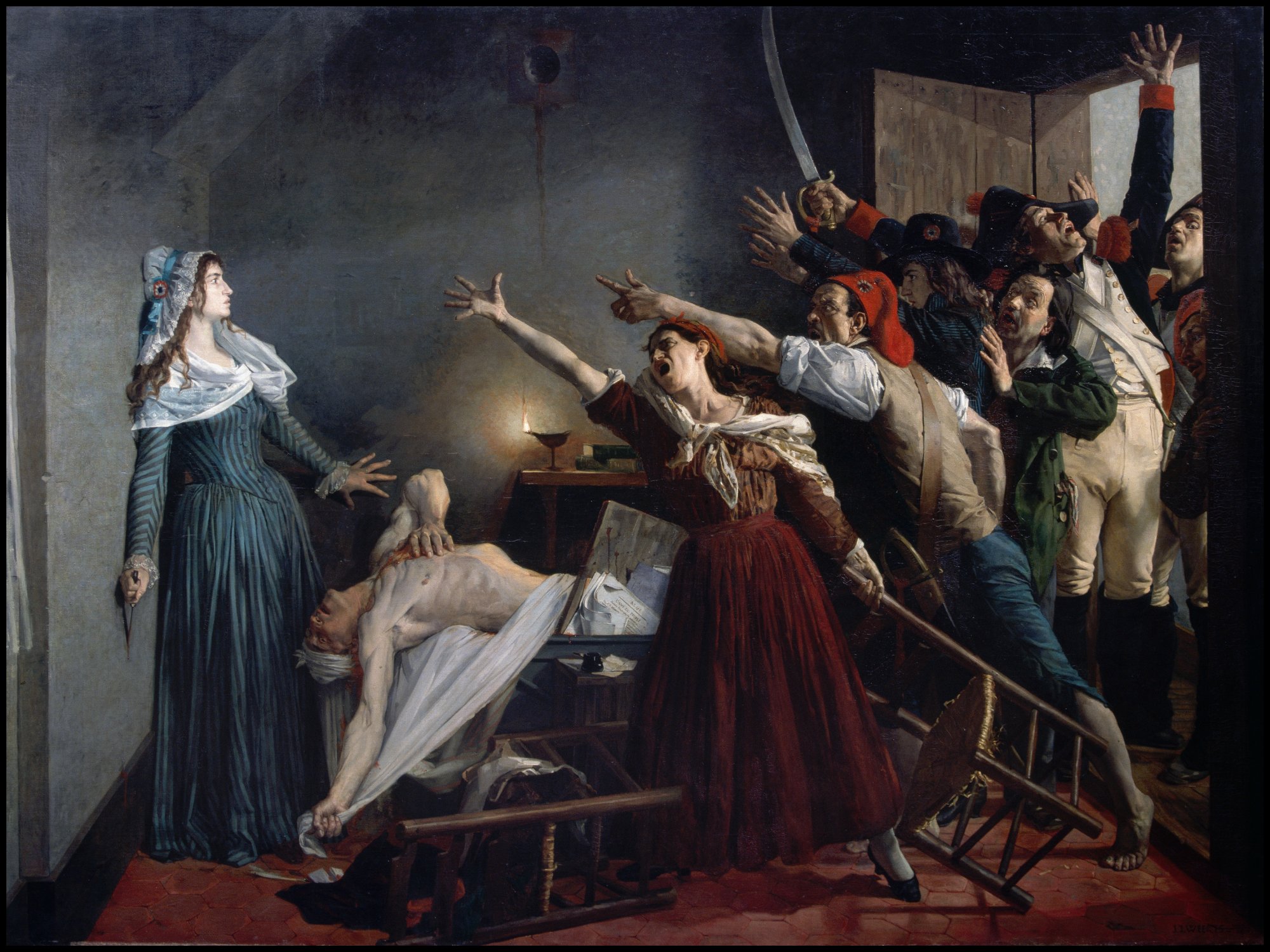 2000x1500 Murder Of Marat By Charlotte Corday, Painting By J. Weerts - Murder Painting