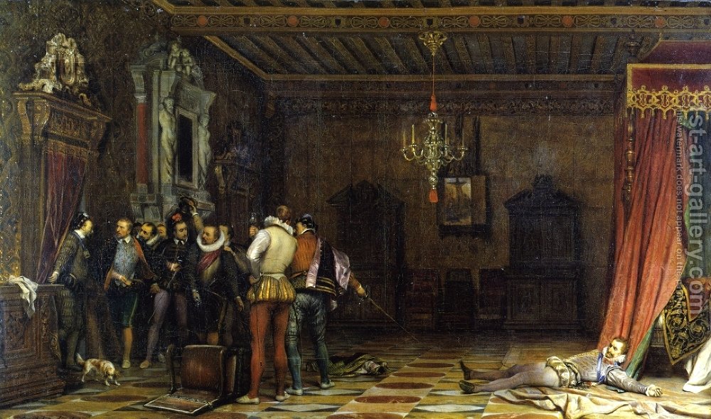 1000x589 The Murder Of The Duke Of Guise Paul Delaroche Reproduction 1st - Murder Painting