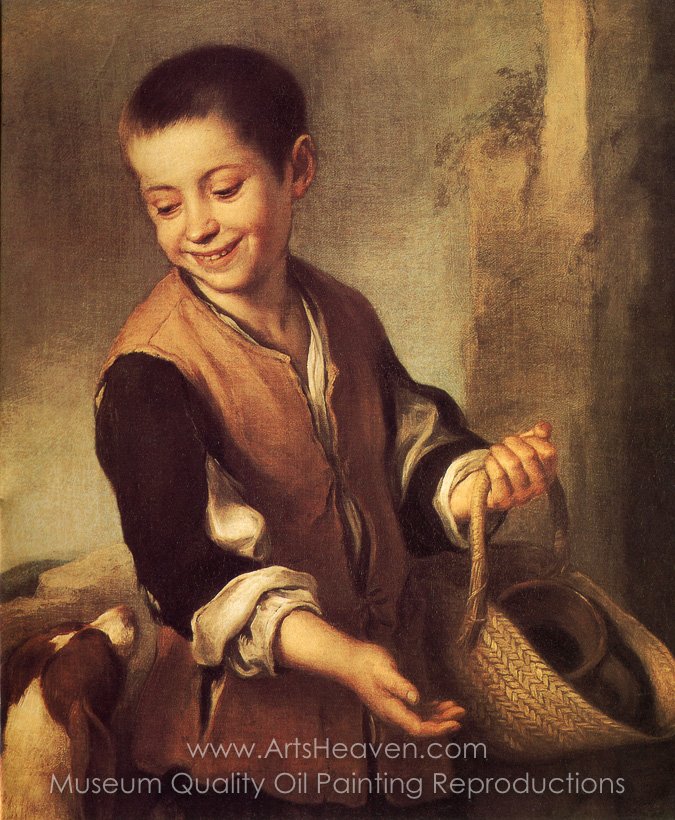 675x820 Reproduction Painting Bartolome Esteban Murillo Boy With A Dog - Murillo Painting