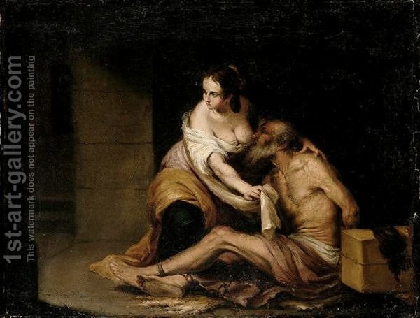 600x455 Roman Charity Bartolome Esteban Murillo Reproduction 1st Art Gallery - Murillo Painting