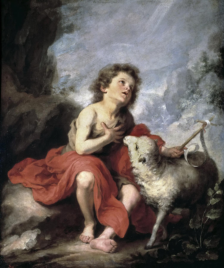 753x900 St. John The Baptist As A Child Painting By Bartolome Esteban Murillo - Murillo Painting