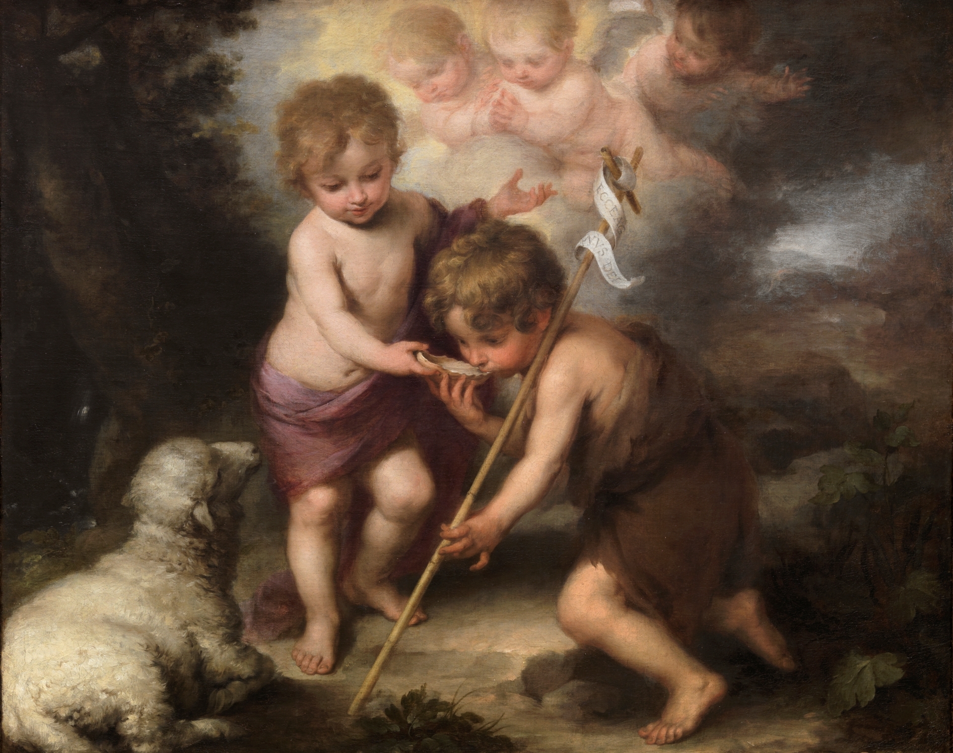1920x1518 The Infant Christ And Saint John The Baptist With A Shell - Murillo Painting