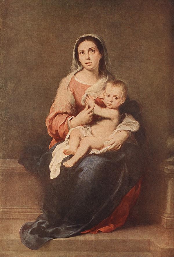 600x884 Bartolome Esteban Murillo Madonna And Child Painting Best - Murillo Painting