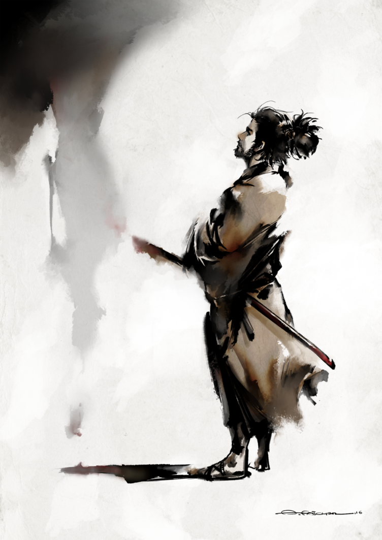 752x1063 Musashi Miyamoto By Alex Faichan - Musashi Painting
