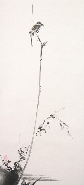 272x600 Japanese Hanging Scroll The Shrike, Miyamoto Musashi - Musashi Painting