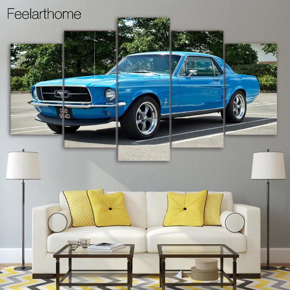 960x960 Hd Printed Ford Mustang Muscle Car Wall Canvas Painting - Muscle Car Painting