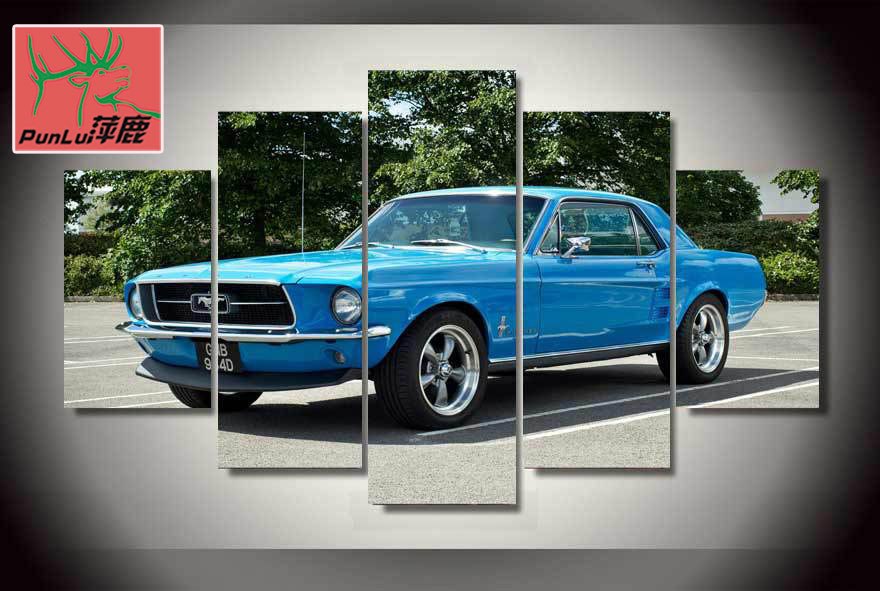 880x591 Hd Printed Mustang Muscle Car Painting On Canvas Room Decoration - Muscle Car Painting