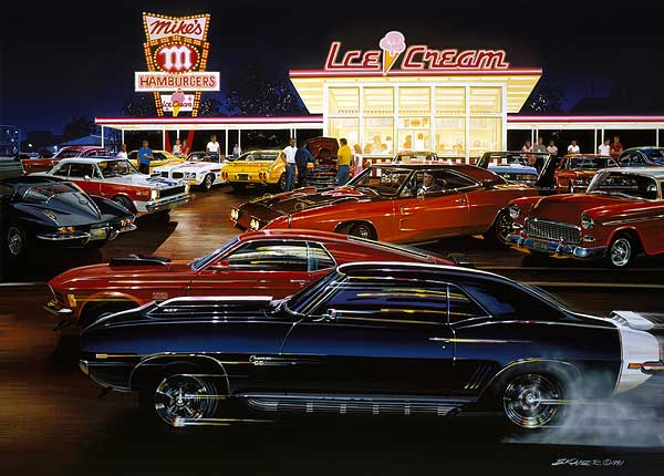 600x430 Muscle Car Limited Edition Art Prints By Bruce Kaiser, Muscle Car - Muscle Car Painting