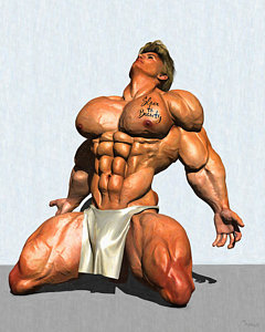 240x300 Bodybuilding Paintings Fine Art America - Muscle Man Painting