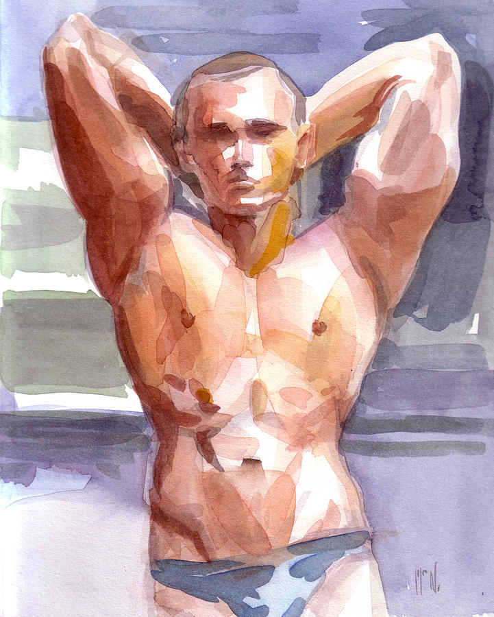 721x900 Summer Muscle Painting By William Bryan - Muscle Man Painting