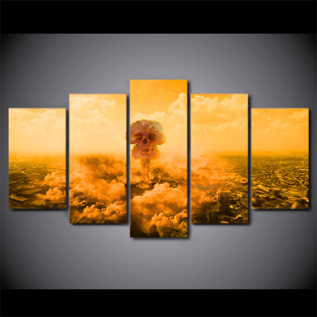 640x640 5 Pcs Framed Hd Printed Explo Death Of Mushroom Cloud Canvas - Mushroom Cloud Painting