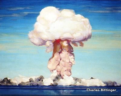 400x317 Oil Painting Of The Mushroom Cloud In A Nuclear Explosion - Mushroom Cloud Painting