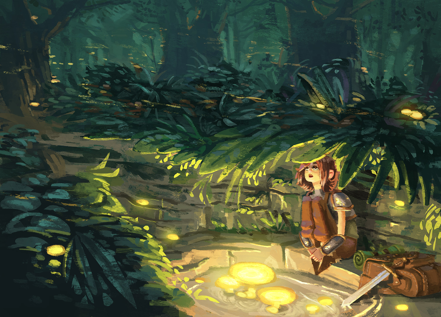 1500x1079 Caio Sinem - Mushroom Forest Painting